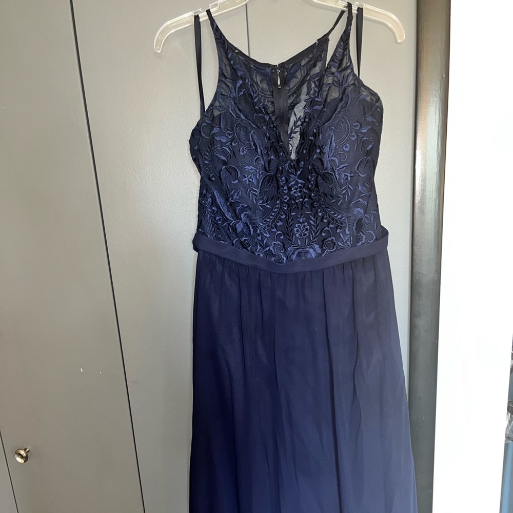 Kennedy Blue bridesmaid dress, size 14, navy in color